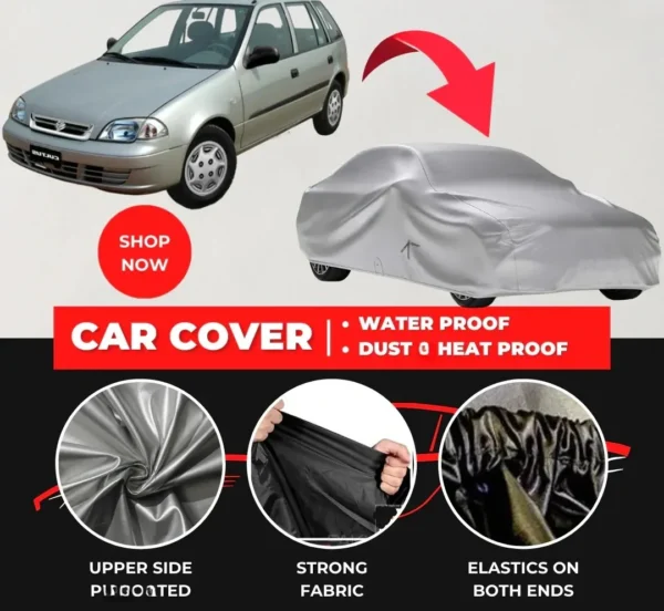 Suzuki Cultus 2007-2017 Car Top Cover - Waterproof & Dustproof Silver Spray Coated